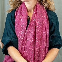 Recycled Pink & Rose Gold Dotty Print Scarf