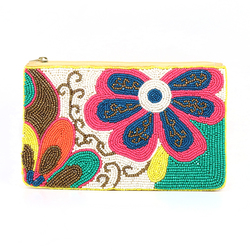 Bright Floral Beaded Holiday Purse
