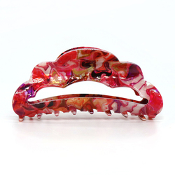 Red Mix Acrylic Scalloped Claw Clip