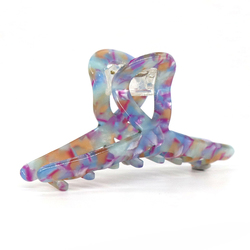 Unicorn Rainbow Shell Acrylic Small Looped Claw Clip