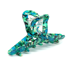 Green Mix Acrylic Looped Claw Clip