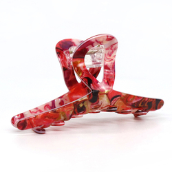 Red Mix Acrylic Looped Claw Clip