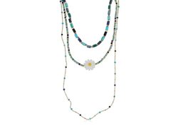 Cressida Multi Layered Beaded Necklace - Blue