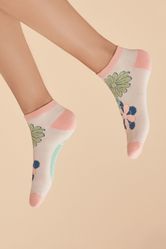 Powder 70s Kaleidoscope Floral Trainer Socks - Coconut