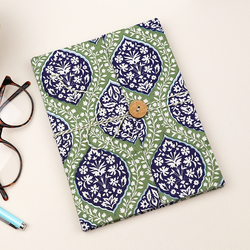Sage & Blue Floral Block Printed Cotton Notebook