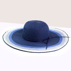 Navy & Stripe Wide Brim Sun Hat