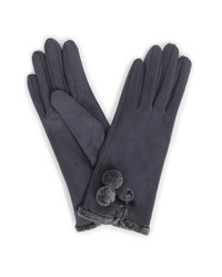 Amelia Faux Suede Gloves - Charcoal
