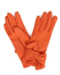 Henrietta Faux Suede Gloves - Tangerine