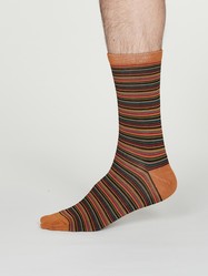 Men's William Bamboo Mutistripe Sock - Amber
